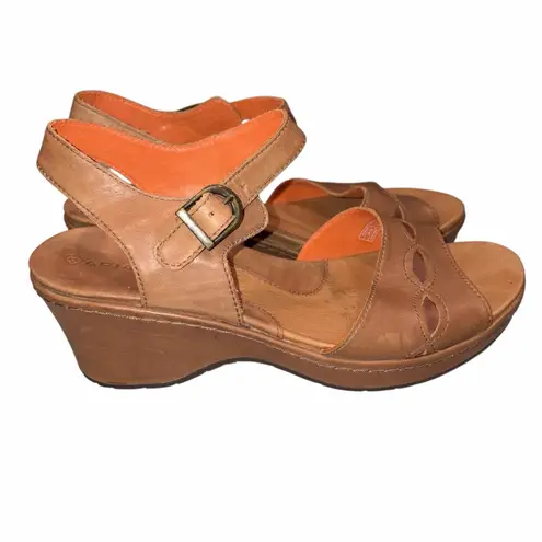 Ariat  Brown Leather Wedge Sandals Shoes size 8.5