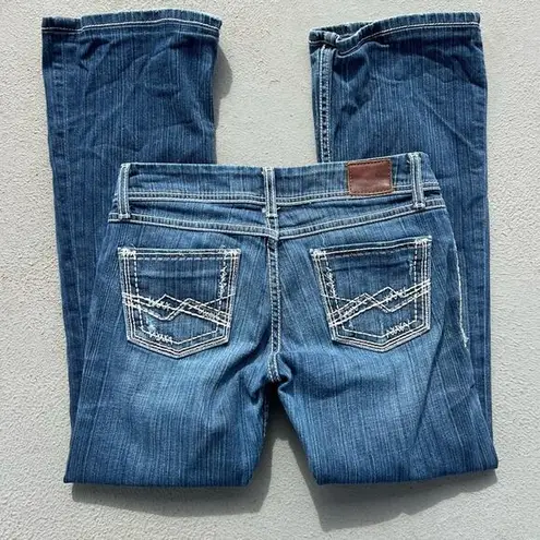 BKE Buckle Sabrina 27R Flare Jeans HEMMED to 29”