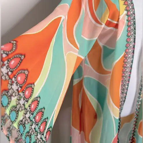 RANEE’S Colorblock Crystal Embellished Swim Resort Island Cover