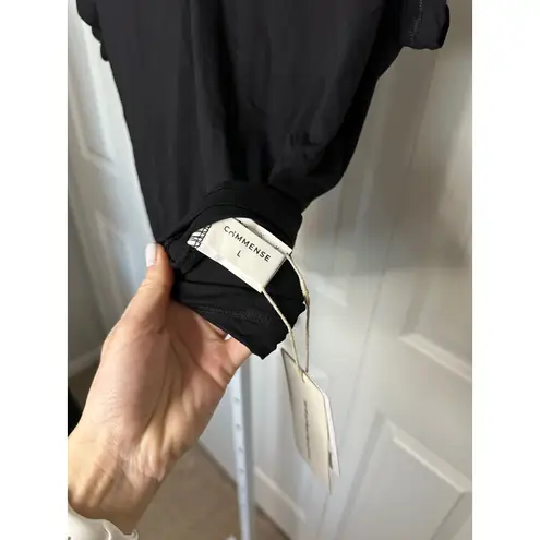 Cammense Black Fitted Top Stretch Short Sleeve Casual Tee Shirt Size L Size L