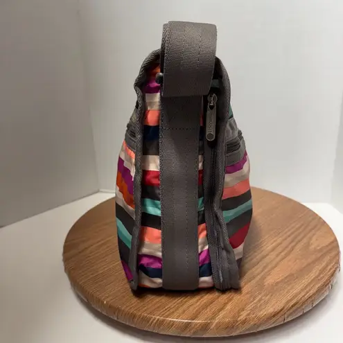 LeSportsac Multicolor Rainbow Convertible Expandable Nylon Crossbody Bag Purse