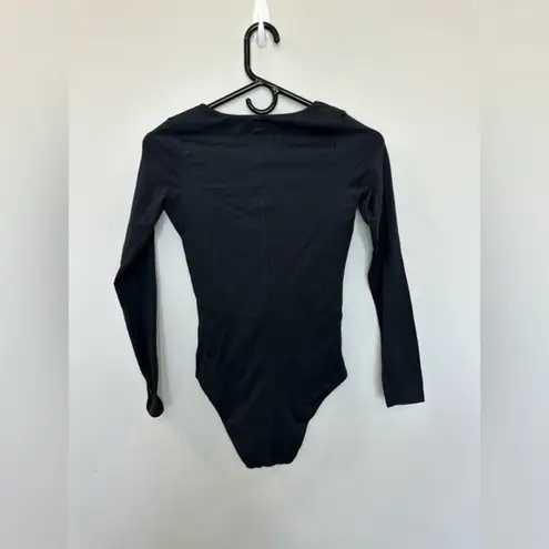 Everlane  The Long-Sleeve V-Neck bikini Bodysuit Black NWOT Size XS‎