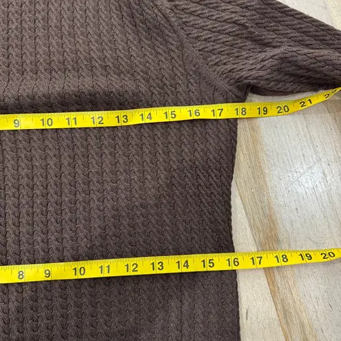 Brooks Brothers cashmere, wool and silk brown cable knit turtleneck sweater