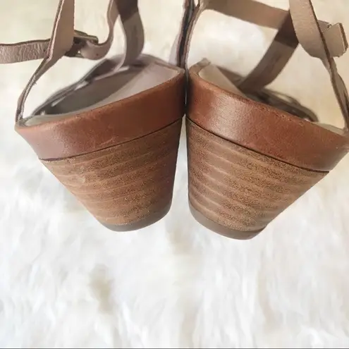 ABEO Biosystems Sandal Brown Size 10N Narrow Leather Wedge Open Toe Ankle Strap