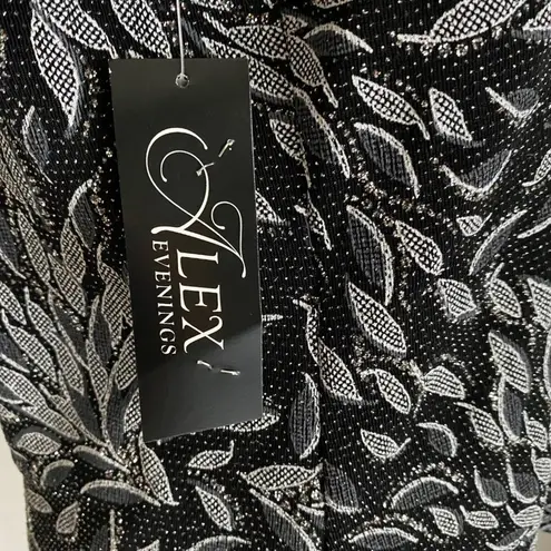 Alex Evening sz‎ L black silver evening career blouse NWT Size L