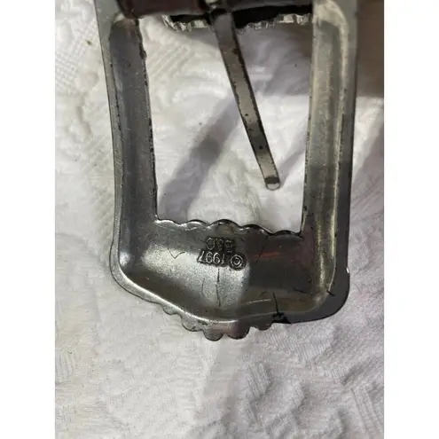 Barse La Fayette Embossed Italian Leather Belt 1997 Brown