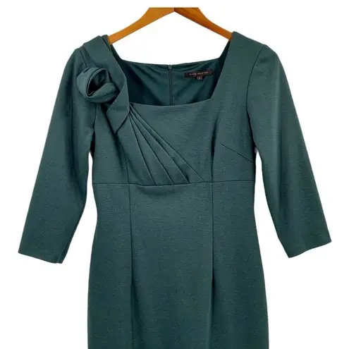 David Meister Pine Green Sheath Dress Size 6
