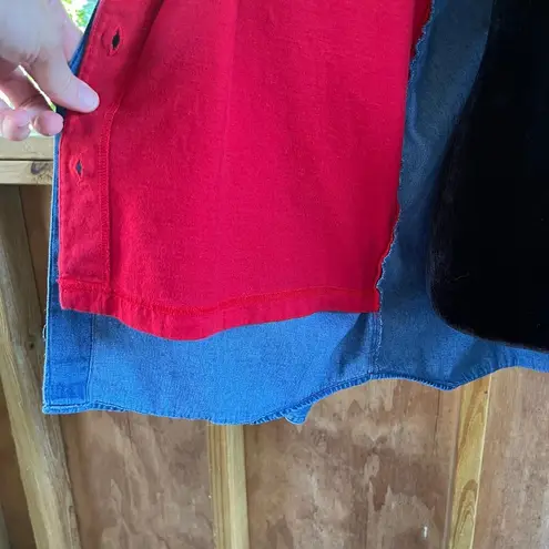 Casey & Max Women's Vintage Christmas Holiday Layered Shirt Size L Blue Size L