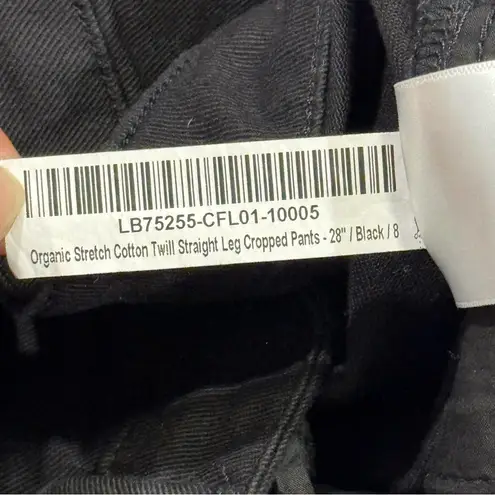 Quince 8 Black Organic Stretch Cotton Twill Straight Cropped Pant 28” Casual