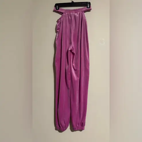 EUC Vivre La Vie Pink Waist Cutout Velour Joggers size small