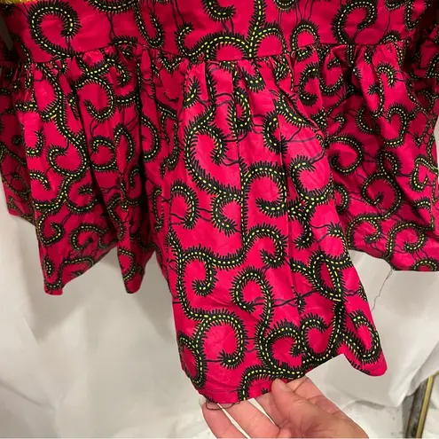 Handmade Fun African ankara limoncello sparkle peplum swirl top sweetheart