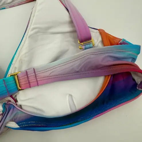 La Blanca Bikini Top Size 10 NEW Sunset Shores Over The Shoulder Underwire NWOT