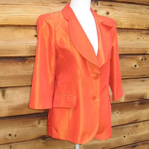 Orange Iridescent Jacket Blazer Orange Size 8