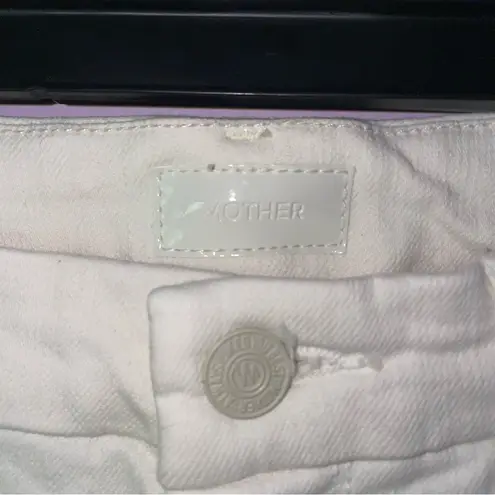 Mother Size 26 The Looker Ankle Step Fray in Cream Puffs White Skinny Jean