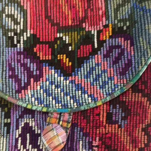 Unique Batik Embroidered Floral Crossbody Bag Red