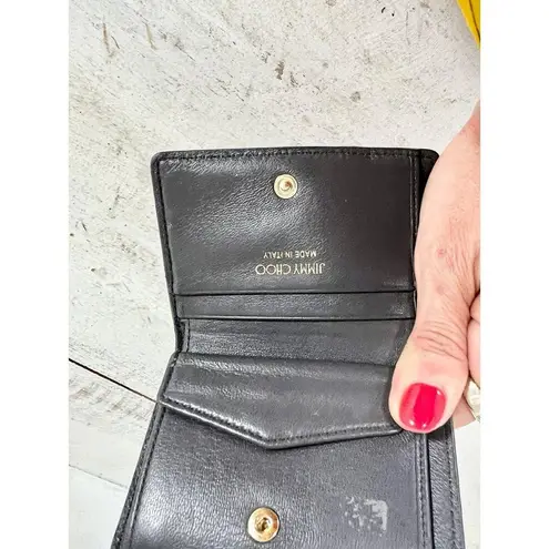 Jimmy Choo Myah Ballet Pink Lizard Print Leather Bi-fold Wallet With Jc Logo - Image 7