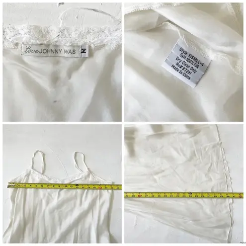 Johnny Was White Eyelet Lace Mini Bay Doll Dress Swim Coverup With Slip Size S