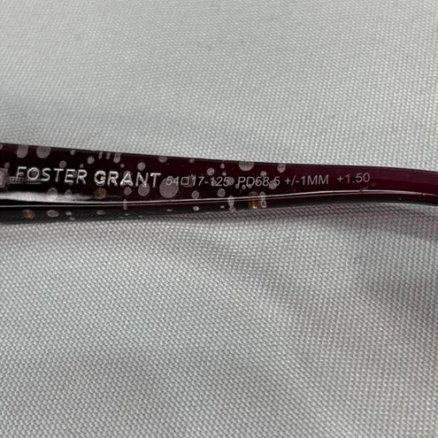 Foster Grant Reading Glasses +150 Red Glitter Polka Dot Frame Stylish Readers