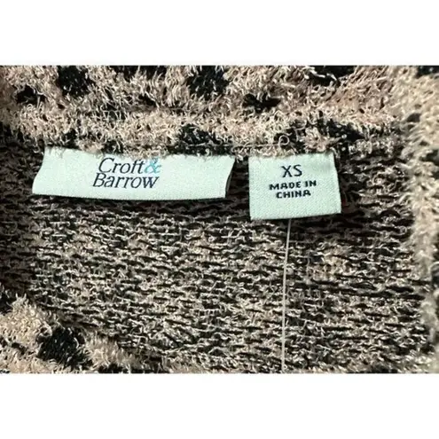 Croft & Barrow  WOMENS COWLNECK SWEATER SIZE XS New With Tags Pink Black Pullover