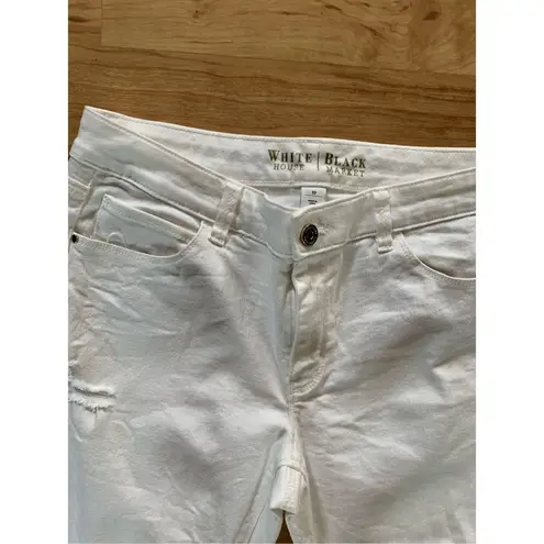 White House | Black Market  size 10 white skinny jeans ripped