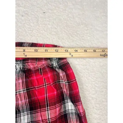 Victoria's Secret  Shimmer‎ Cotton Flannel long sleeve Pajama Set black pink plaid