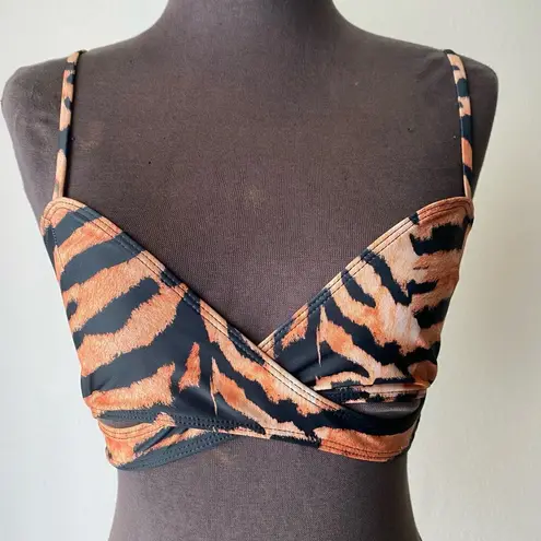 Beach Riot sz S tiger print brown black bralette