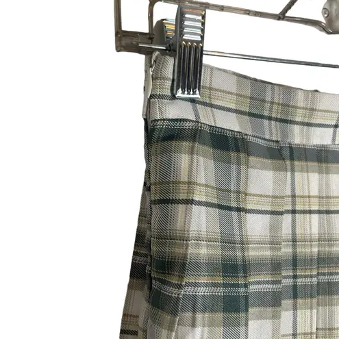 Urban Coco Women's Size Small Green Cream Plaid School Uniform Mini Skirt
