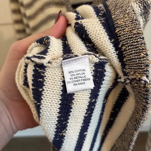 Banana Republic  Striped Metallic Sparkle Button Down Cardigan Size Small Petite