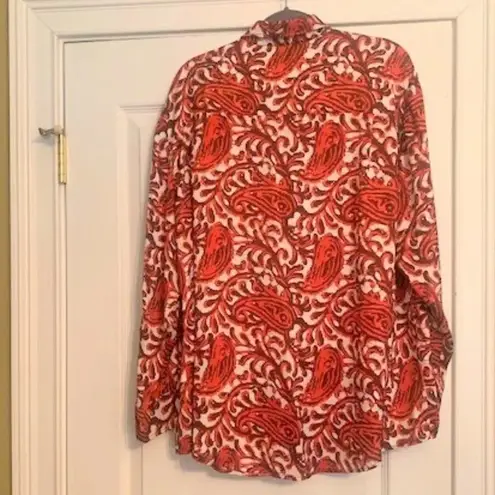 Michael Kors L/S Paisley Button Down 1X Orange