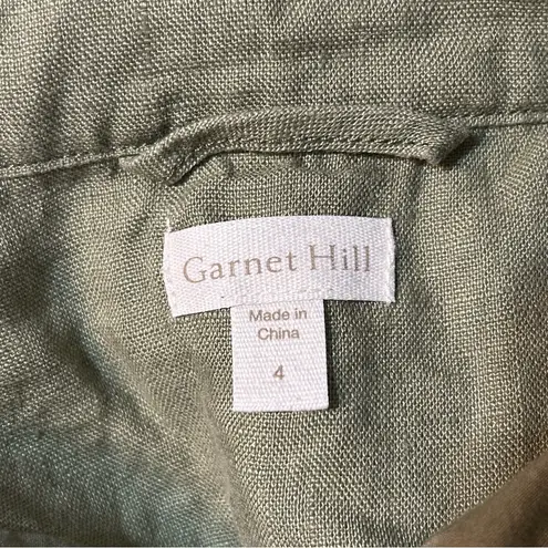 Garnet Hill Relaxed Linen Painter's Topcoat Green Size 4