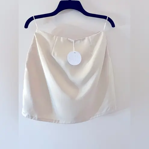 NWT More to Come Paula Skirt in Champagne, tip is missing, size M Tan Size M