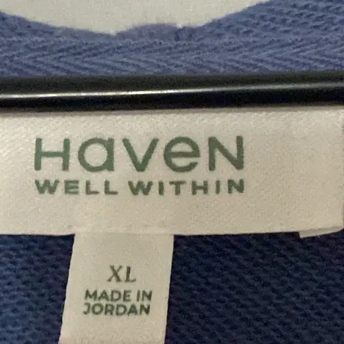 HAVEN WELL WITHIN WO SIZE XL STEEL BLUE HOODED Active COMFORT LOUNGE DRESS EUC