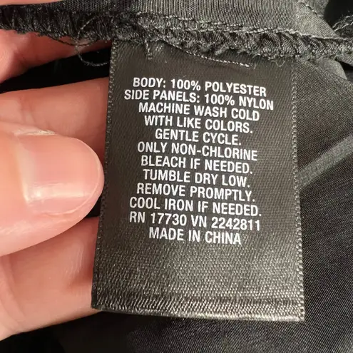 Mossimo Womens Camisole Tank Top Spaghetti Strap Lace Satin Black Large