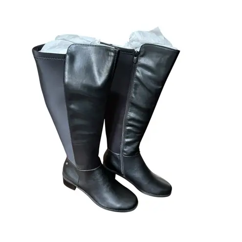 Dana Buchman Women’s Black Knee High Boots Size 9 NIB Comfort Stretch Zip Office