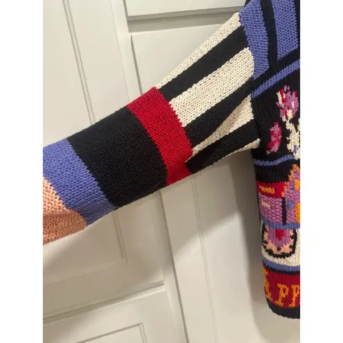 Vintage IVY Knit Cardigan Sweater Cottage core Teacher Schoolhouse Size S RaRE Black