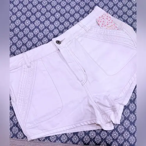 Free People  Sweet Surrender High-Waist Optic White Denim Shorts, NWT!