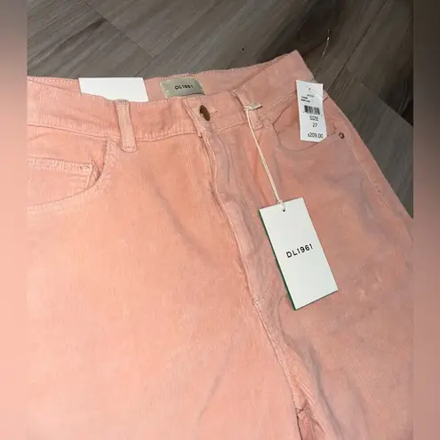 DL1961 Hepburn Wide Leg High Rise Vintage Women’s Pants Pink Vale Corduroy Sz 27