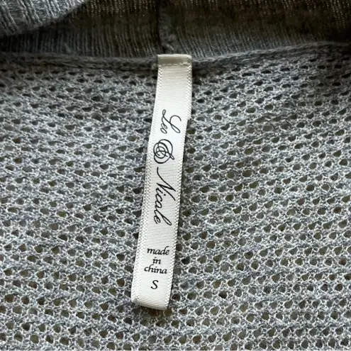 Leo & Nicole  Gray Open Front Long Sleeve Cardigan Sweater - S - EUC