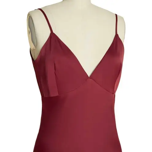 Modcloth  Burgundy Embrace Elegance Satin Maxi Dress