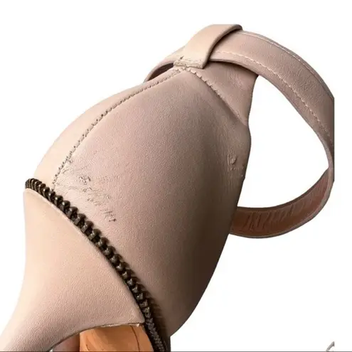 Givenchy Nadia Ankle Strap Kitten Heel Nude Leather Sandals Size 37