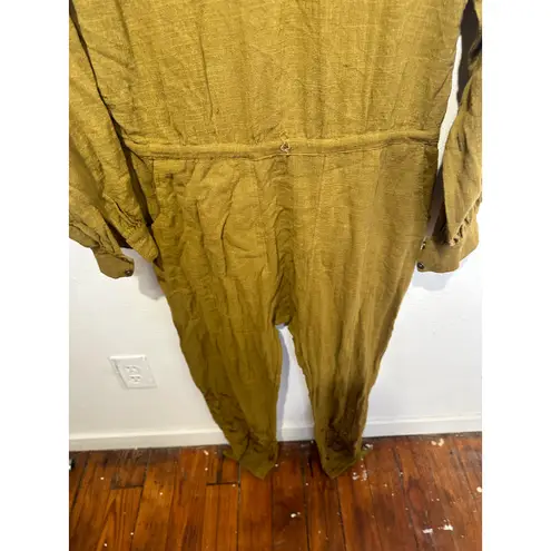 ONE TEASPOON Tobacco Tan Embroidered Lace Cutout Long Sleeve Jumpsuit Size XS Brown