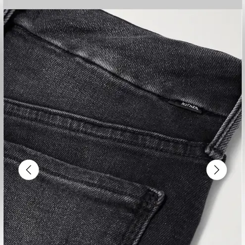 MOTHER HIGH WAISTED LOOKER ANKLE FRAY IN NIGHT HAWK FADED ACID WASHED ALMOST Black Size 24