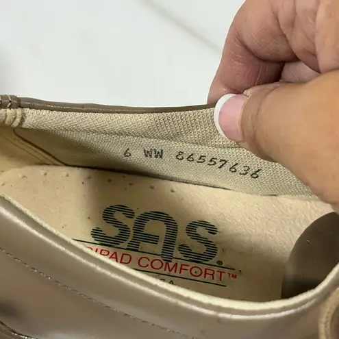 SAS LEATHER LACE UP WOMEN OXFORD SHOE TRIPAD COMFORT HEEL STEP COMFORT BEIGE 6WW Size undefined
