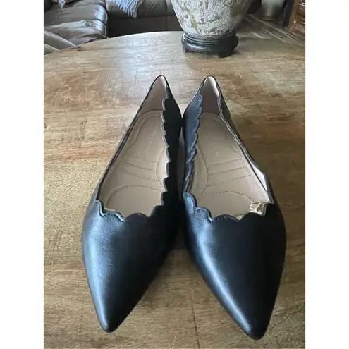Adrienne Vittadini NWOT BLACK LEATHER FLATS SIZE 7.5