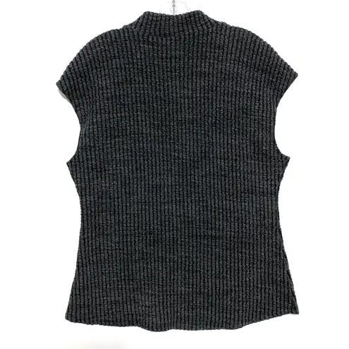 Black Sleeveless Ribbed Sweater Womens L Minimalist Dark Romantic Goth Capsule Size L