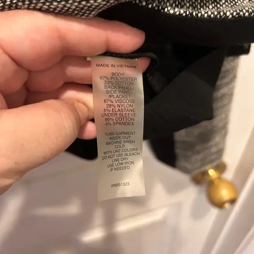 Two by Vince Camuto Womens Jacket Gray Black Asymmetric Snap Moto Tweed Size L Size L