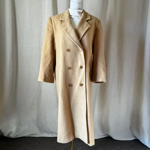 Marvin Richards Vintage 100% Camel Hair Double Breasted Coat Petite 14 Camel