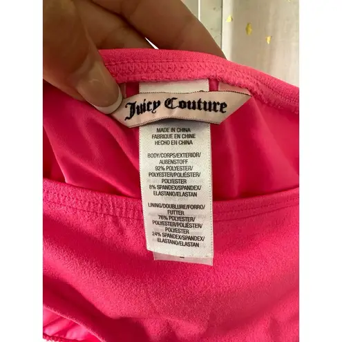 Juicy Couture Authentic  Y2K Pink Barbiecore Tie Back Two Piece Padded Bikini S/M