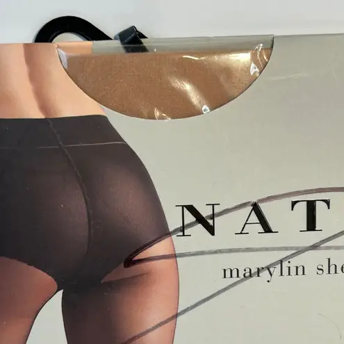 Natori Marilyn Sheer Tights XL Nude Black Floral Lace Pattern