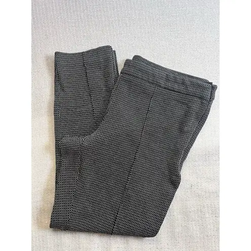 Willi Smith Black Print Women's Pants 12 Cotton Blend Zip Waist Straight Leg